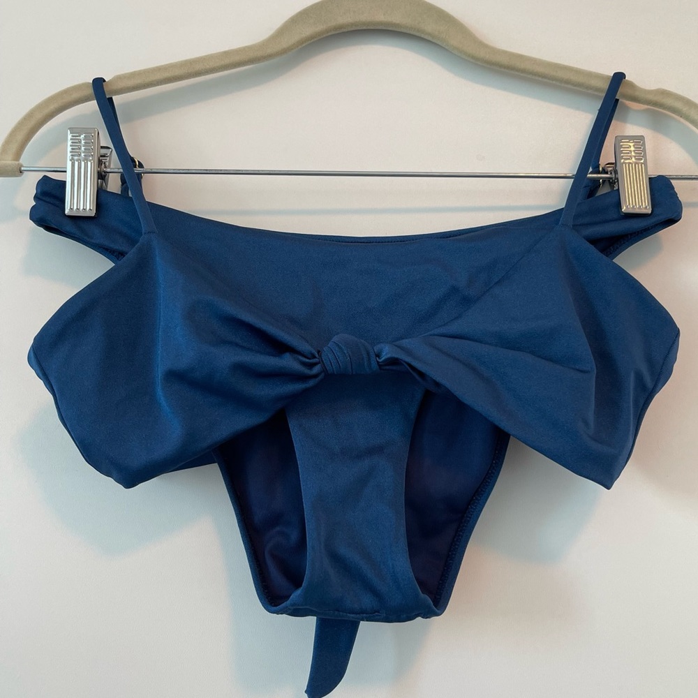 SEA SALT SWIN | SHIMMER NAVY BIKINI HIGH LEG BOTTOMS